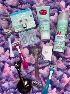 Gillette,  Billie, EOS, Schick • Shaving Bundle Cream Razors Razor Handles